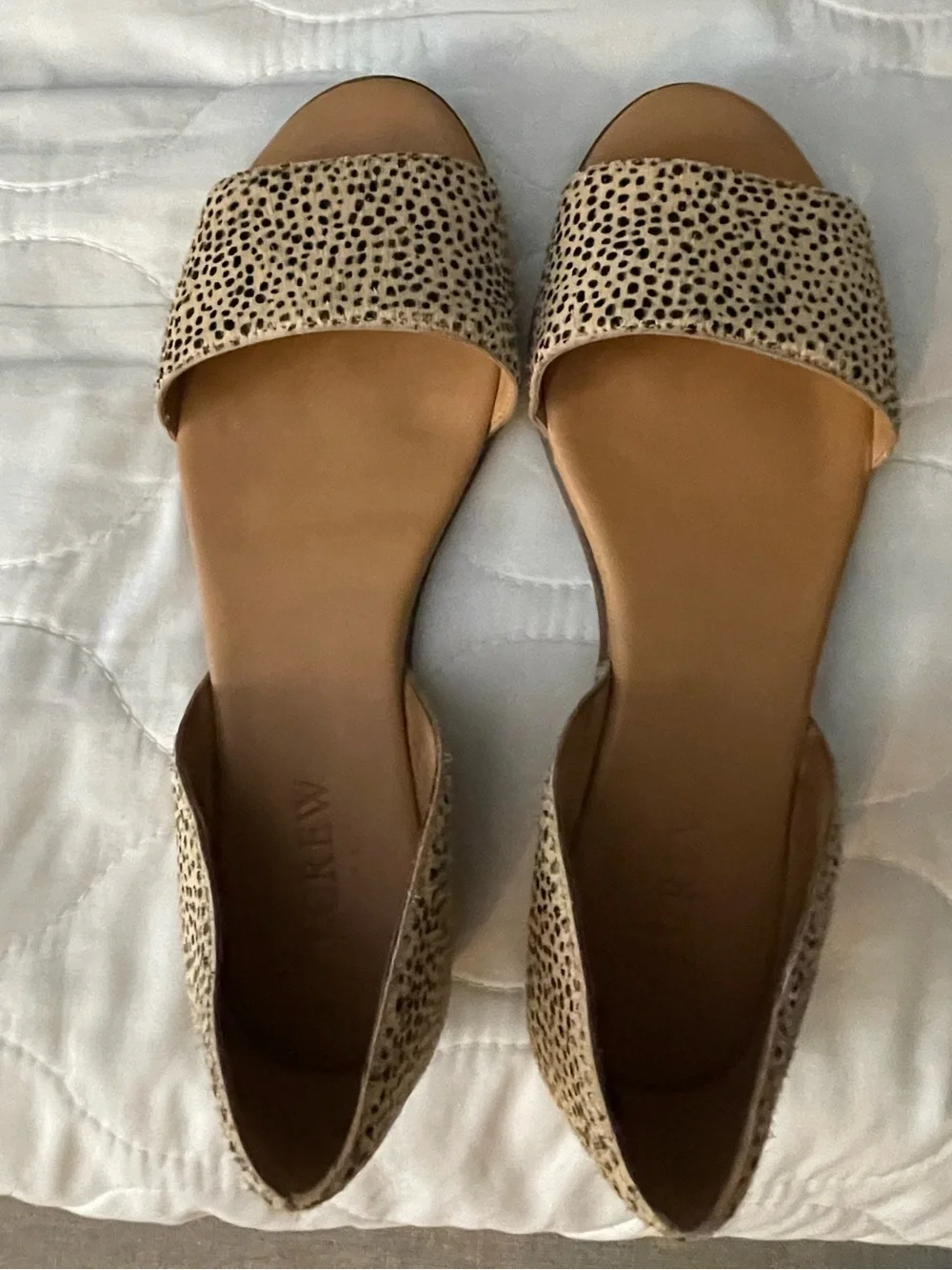 J. Crew Tan Cheetah D'Orsay Flat Sandals - Picture 2 of 5